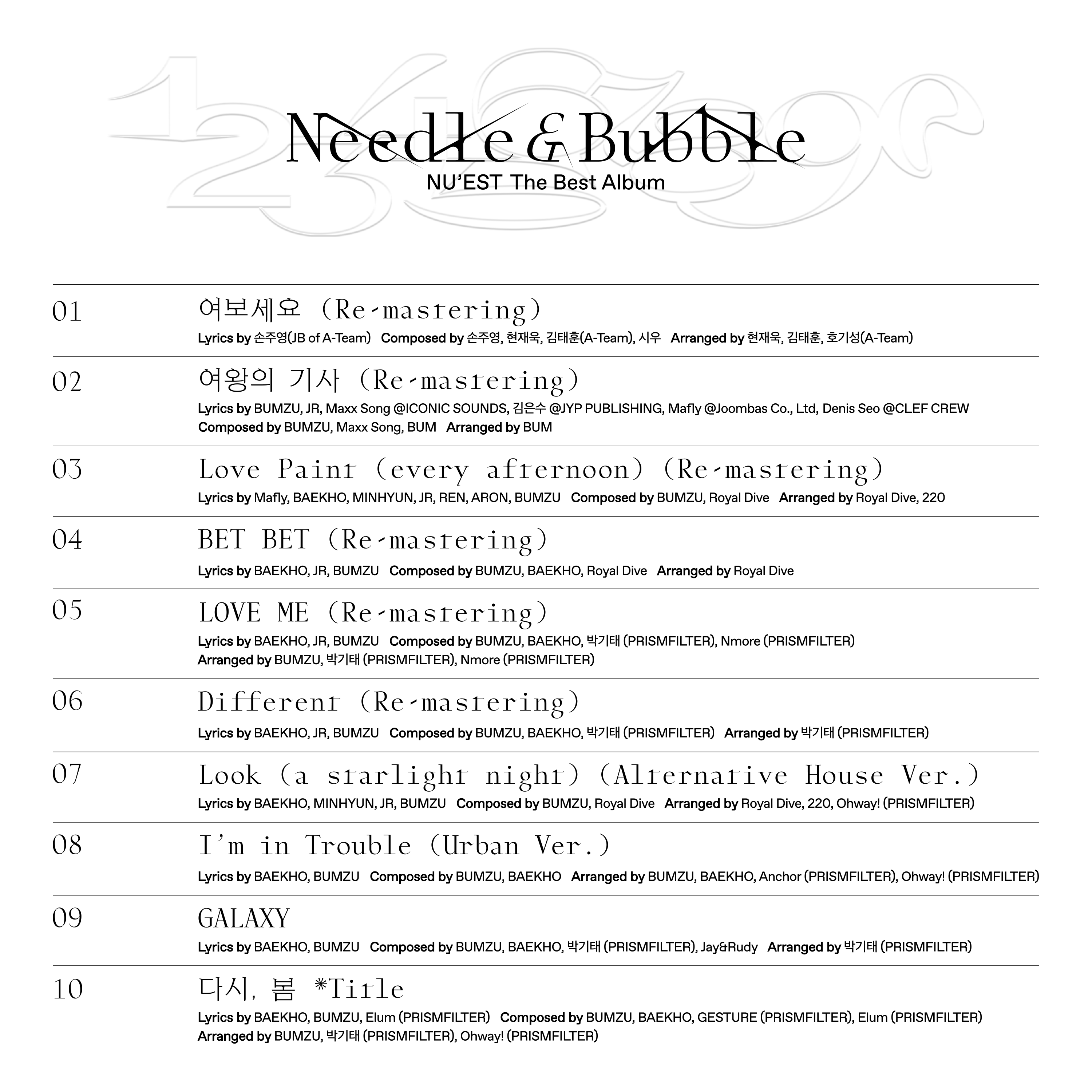 Needle & Bubble_tracklista